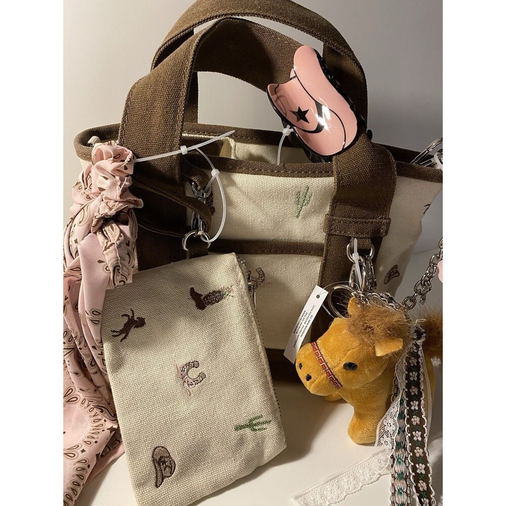NWT Madden Girl Western Cowgirl Horse Mini Tote Bracelet Keychain Pony HairClip